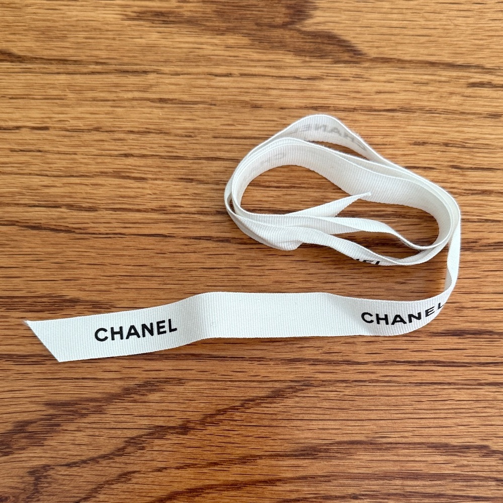 CHANEL White Logo Ribbon